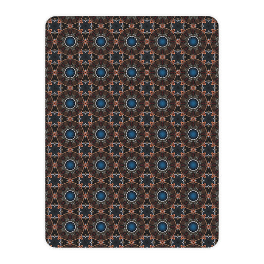 Kaleidoscope Medallion Sherpa Blanket — Tan Reversible Cozy Throw