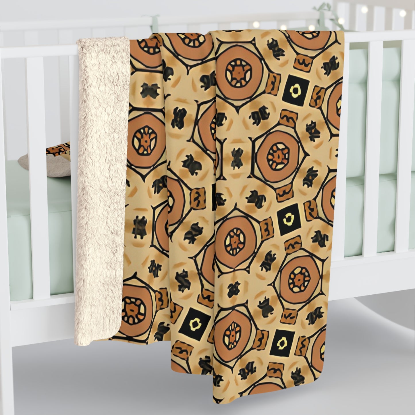 Warm Bohemian Sherpa Fleece Blanket – Cosy Home Decor for Fall & Winter