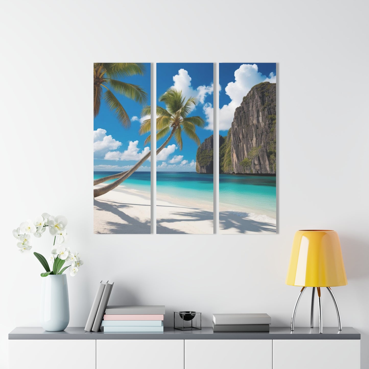Tropical Sunset Triptych Acrylic Wall Art