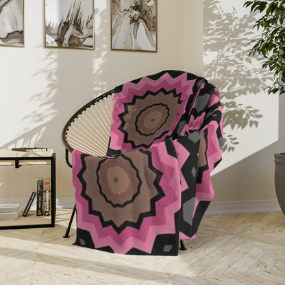 Bohemian Velveteen Microfiber Blanket - Cozy Floral Throw for Home Decor