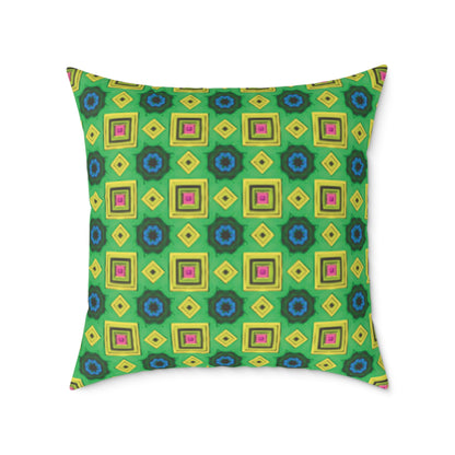 Square Psychedelic Poly Canvas Cushion