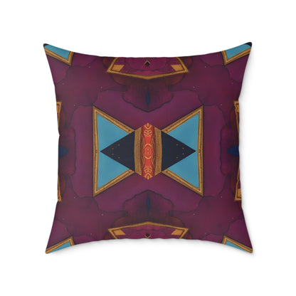 Bohemian Square Poly Canvas Cushion - Vibrant Decorative Cushion for Home Decor