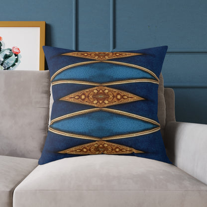 Decorative Square Canvas Cushion - Elegant Geometric Design for Home Decor