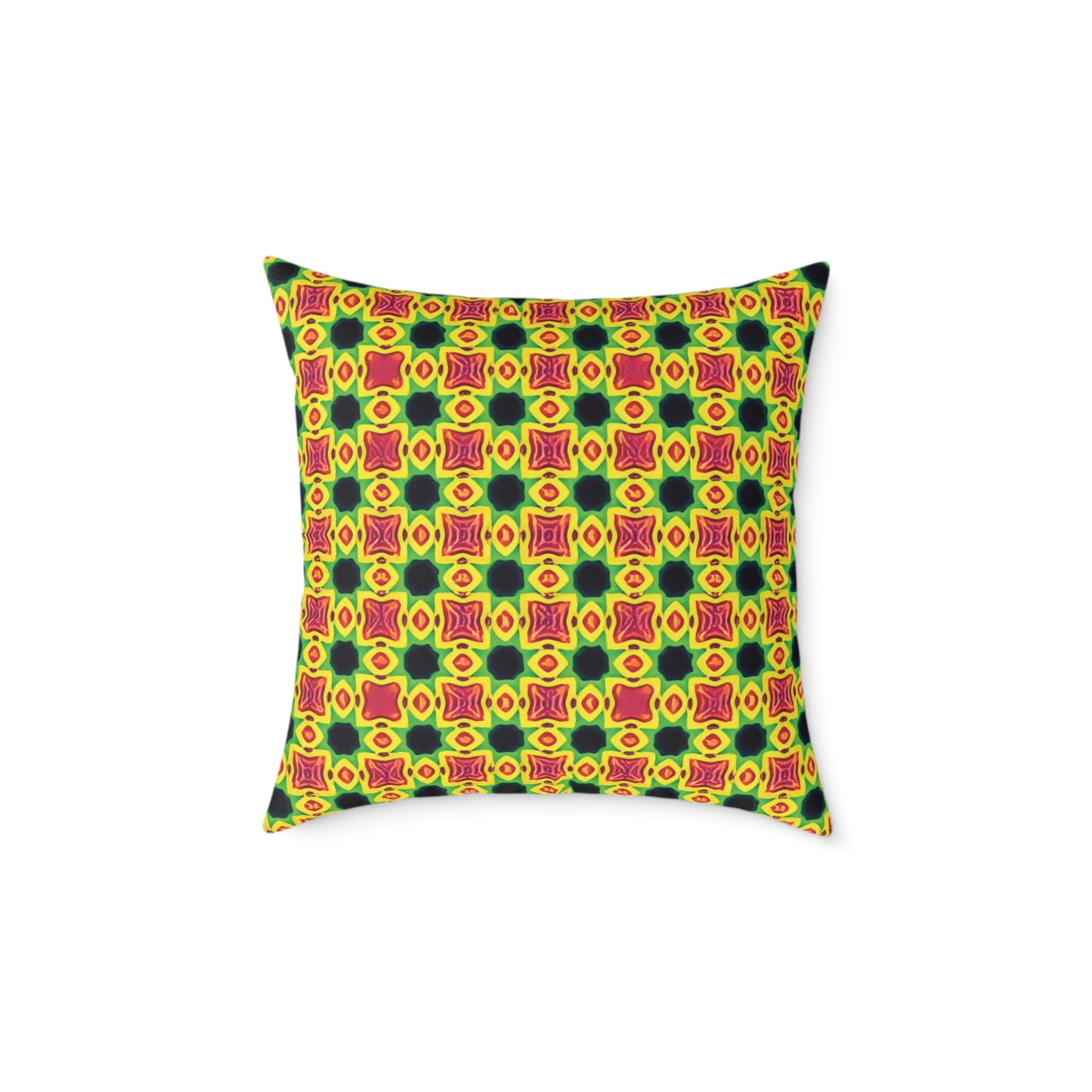 Bright Retro Green & Red Decorative Throw Cushion
