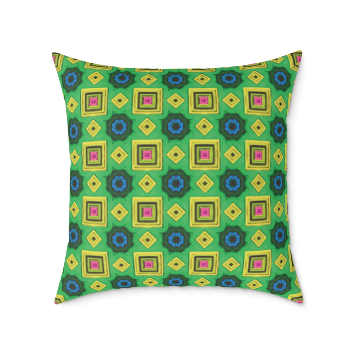 Square Psychedelic Poly Canvas Cushion