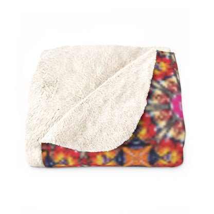Mandala Inspired Kaleidoscope Sherpa Blanket – Plush Fleece  with Vibrant Geometric Floral Pattern
