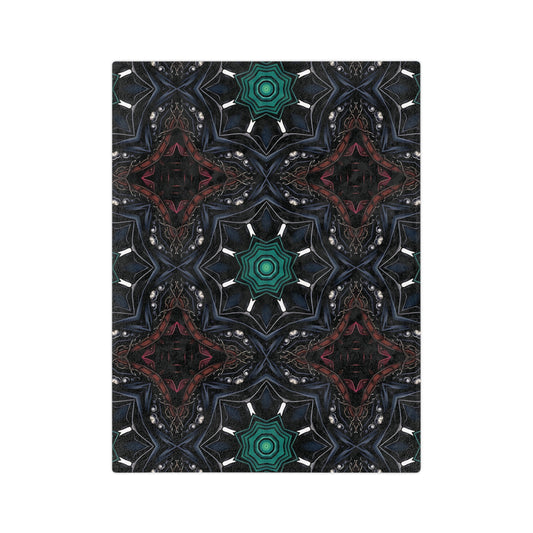 Velveteen Microfiber Blanket — Dark Geometric Kaleidoscope Throw
