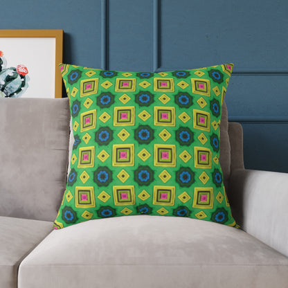 Square Psychedelic Poly Canvas Cushion