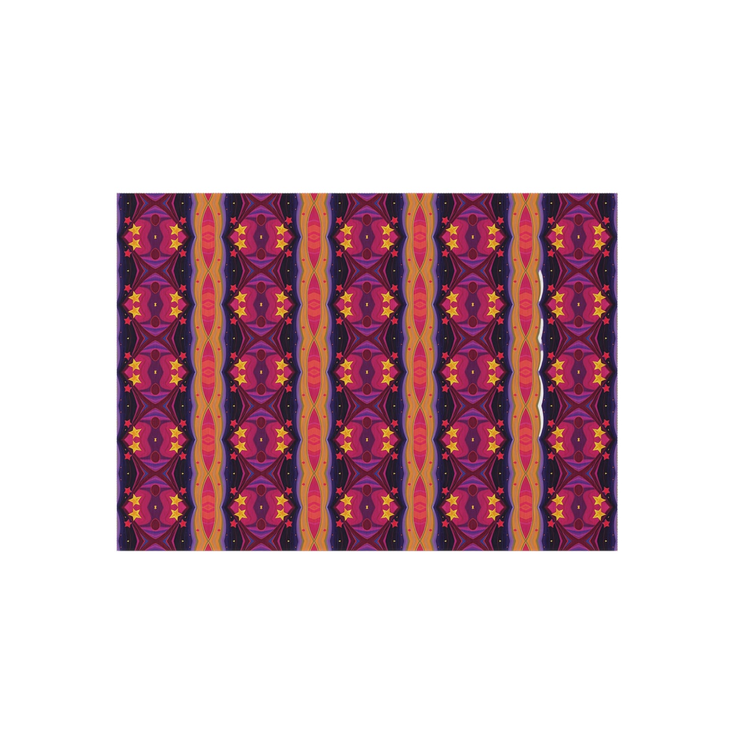 Boho Sunset Stripe Outdoor Rug — Vibrant Purple & Orange Patio Mat