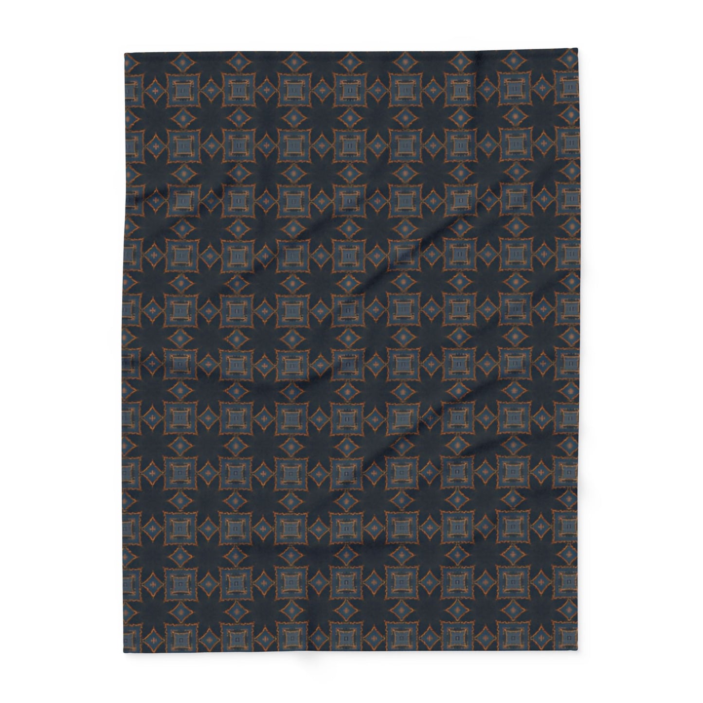 Arctic Snowflake Fleece Blanket — Cosy Dark Nordic Pattern for Winter Home