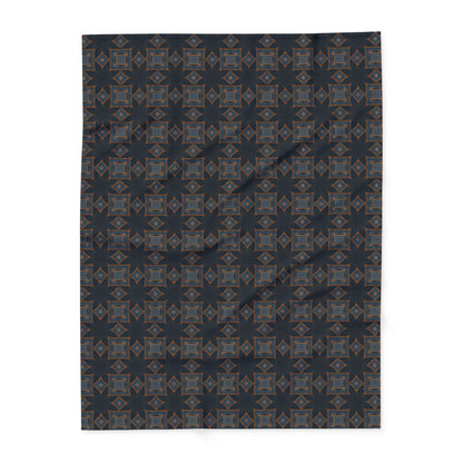 Arctic Snowflake Fleece Blanket — Cosy Dark Nordic Pattern for Winter Home
