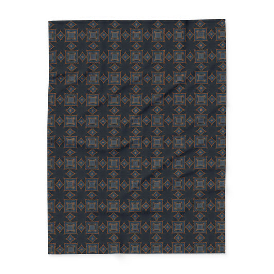 Arctic Snowflake Fleece Blanket — Cosy Dark Nordic Pattern for Winter Home