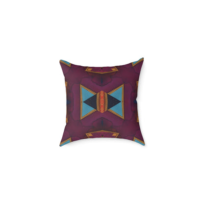 Bohemian Square Poly Canvas Cushion - Vibrant Decorative Cushion for Home Decor