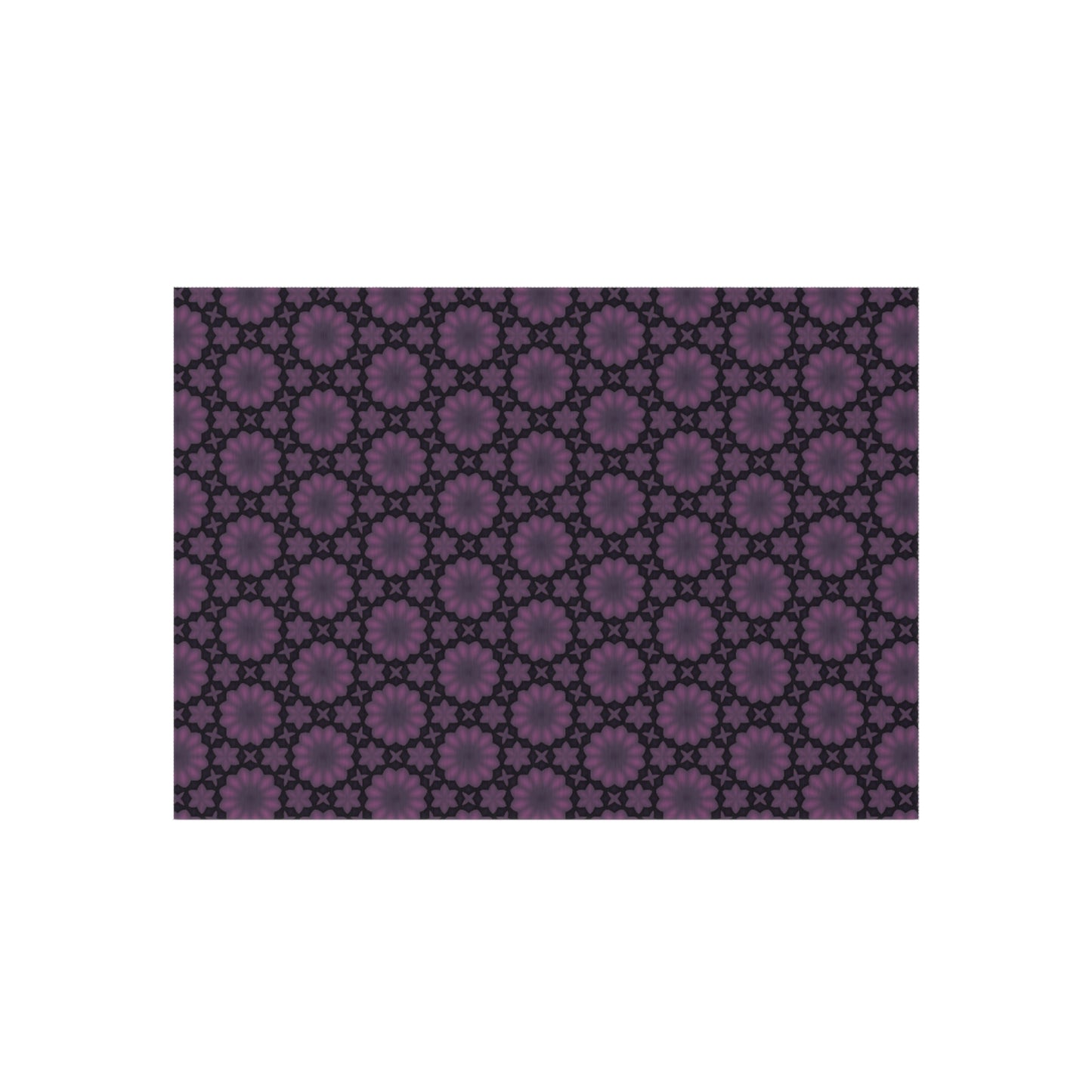 Purple Floral Geometric Outdoor Rug — Weatherproof Patio Mat