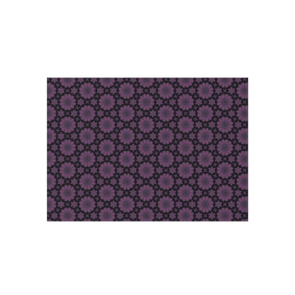 Purple Floral Geometric Outdoor Rug — Weatherproof Patio Mat
