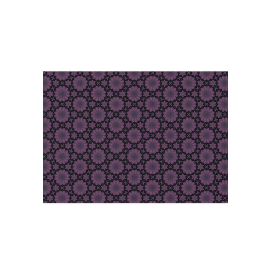 Purple Floral Geometric Outdoor Rug — Weatherproof Patio Mat