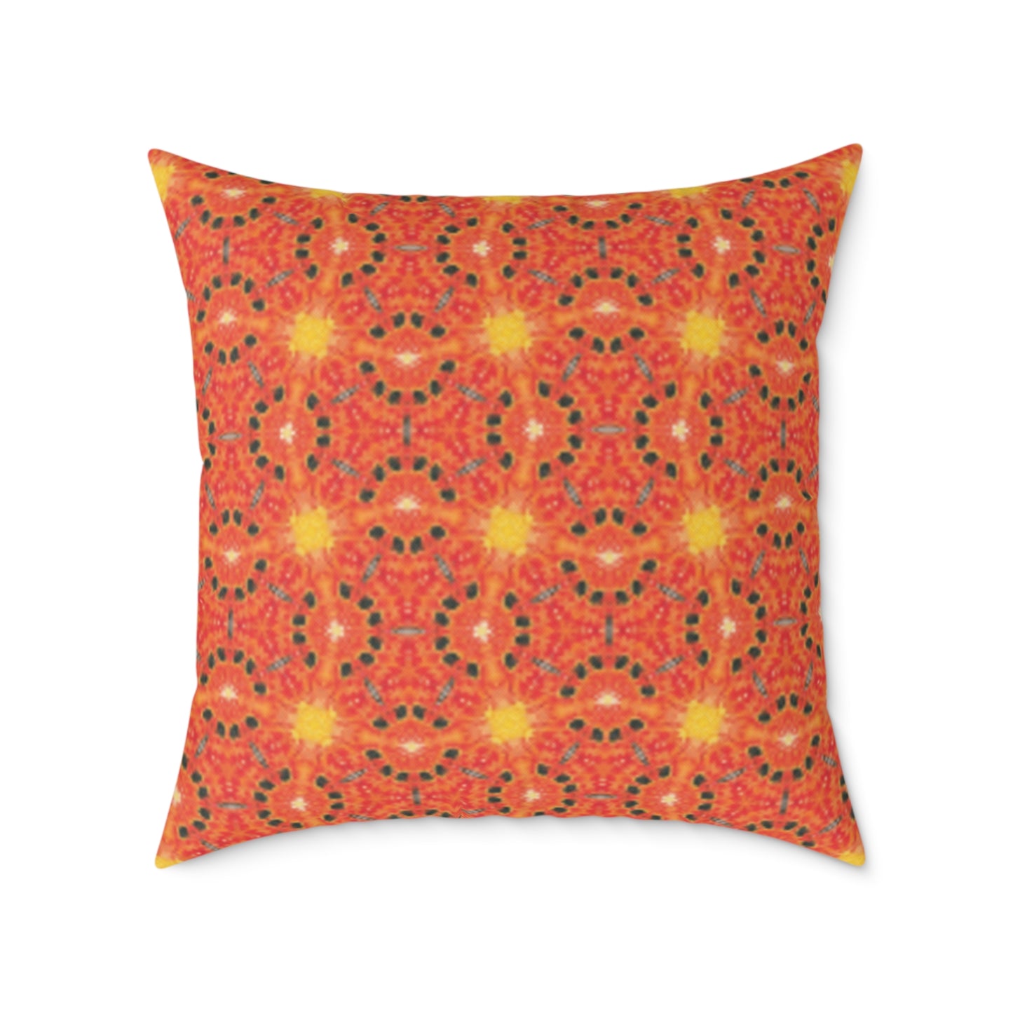 Cosmic Bloom Vibrant Geometric Pattern Cushion
