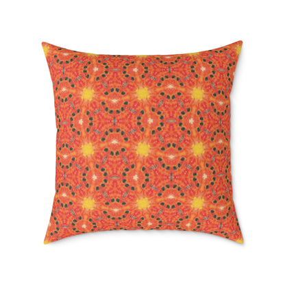 Cosmic Bloom Vibrant Geometric Pattern Cushion