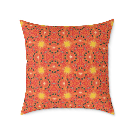 Cosmic Bloom Vibrant Geometric Pattern Cushion