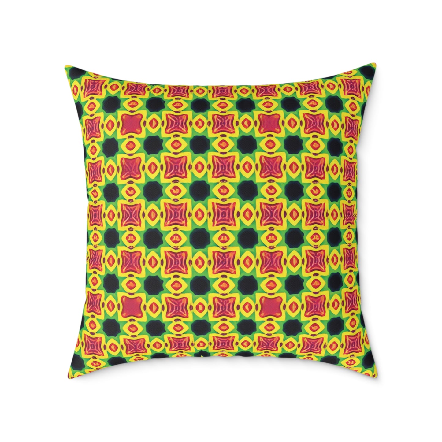 Bright Retro Green & Red Decorative Throw Cushion
