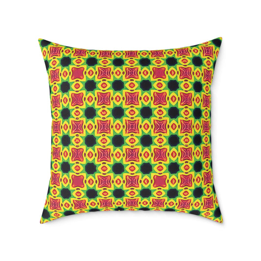 Bright Retro Green & Red Decorative Throw Cushion