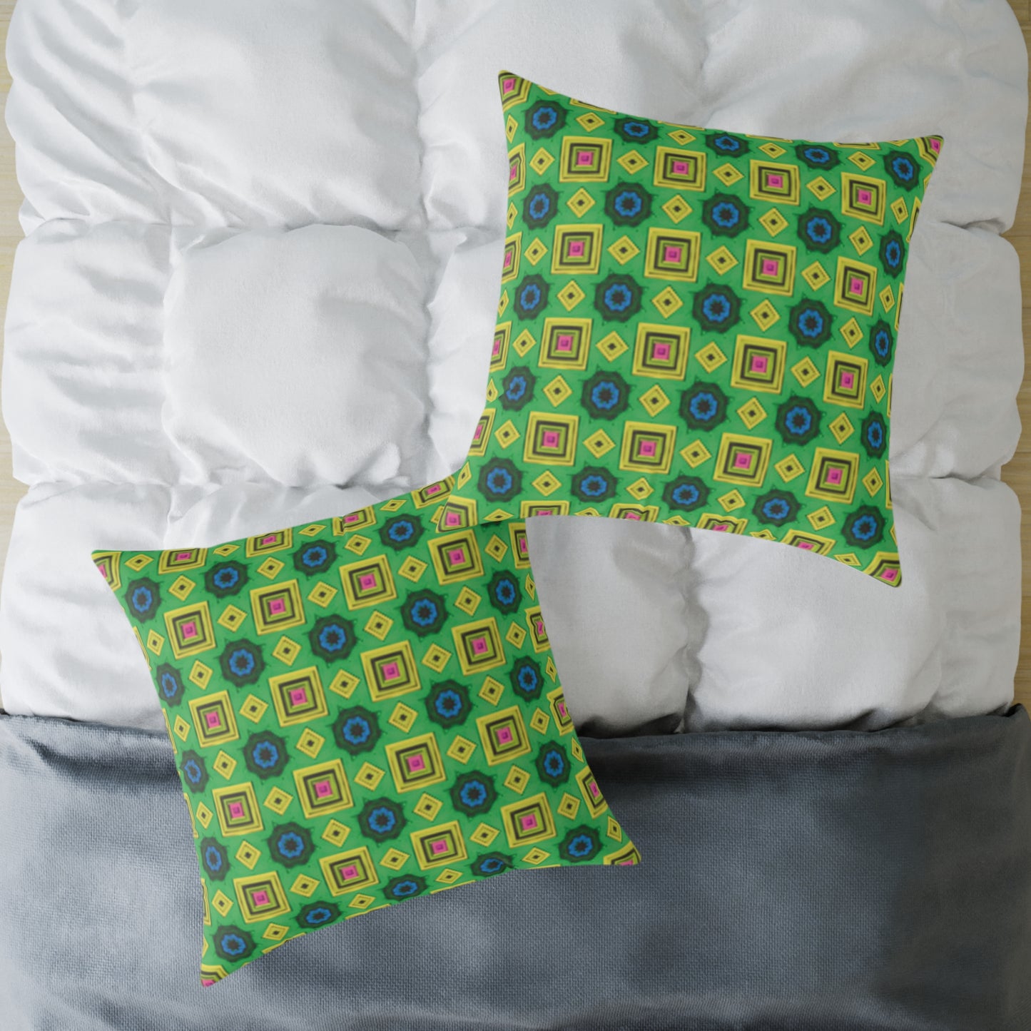 Square Psychedelic Poly Canvas Cushion