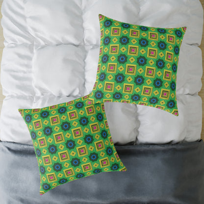 Square Psychedelic Poly Canvas Cushion