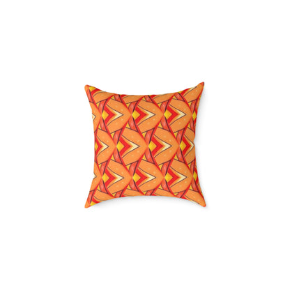 Retro Sunset Square Cushion  — Orange Patterned Decorative Cushion
