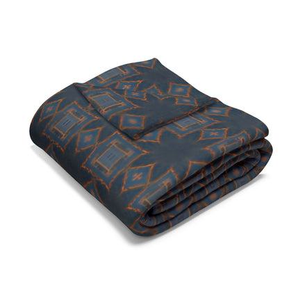 Arctic Snowflake Fleece Blanket — Cosy Dark Nordic Pattern for Winter Home