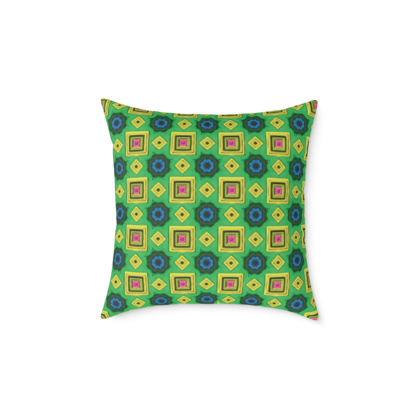 Square Psychedelic Poly Canvas Cushion