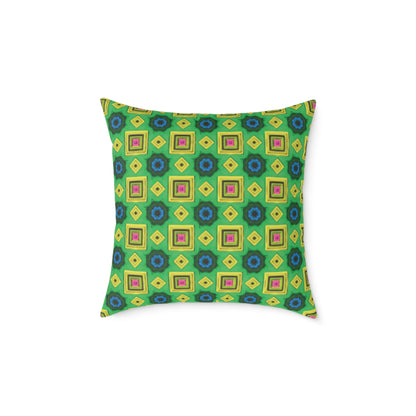 Square Psychedelic Poly Canvas Cushion