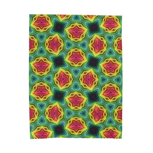 Psychedelic Kaleidoscope Velveteen Plush Blanket — Colorful Geometric Throw for Home, Dorm & Gifts