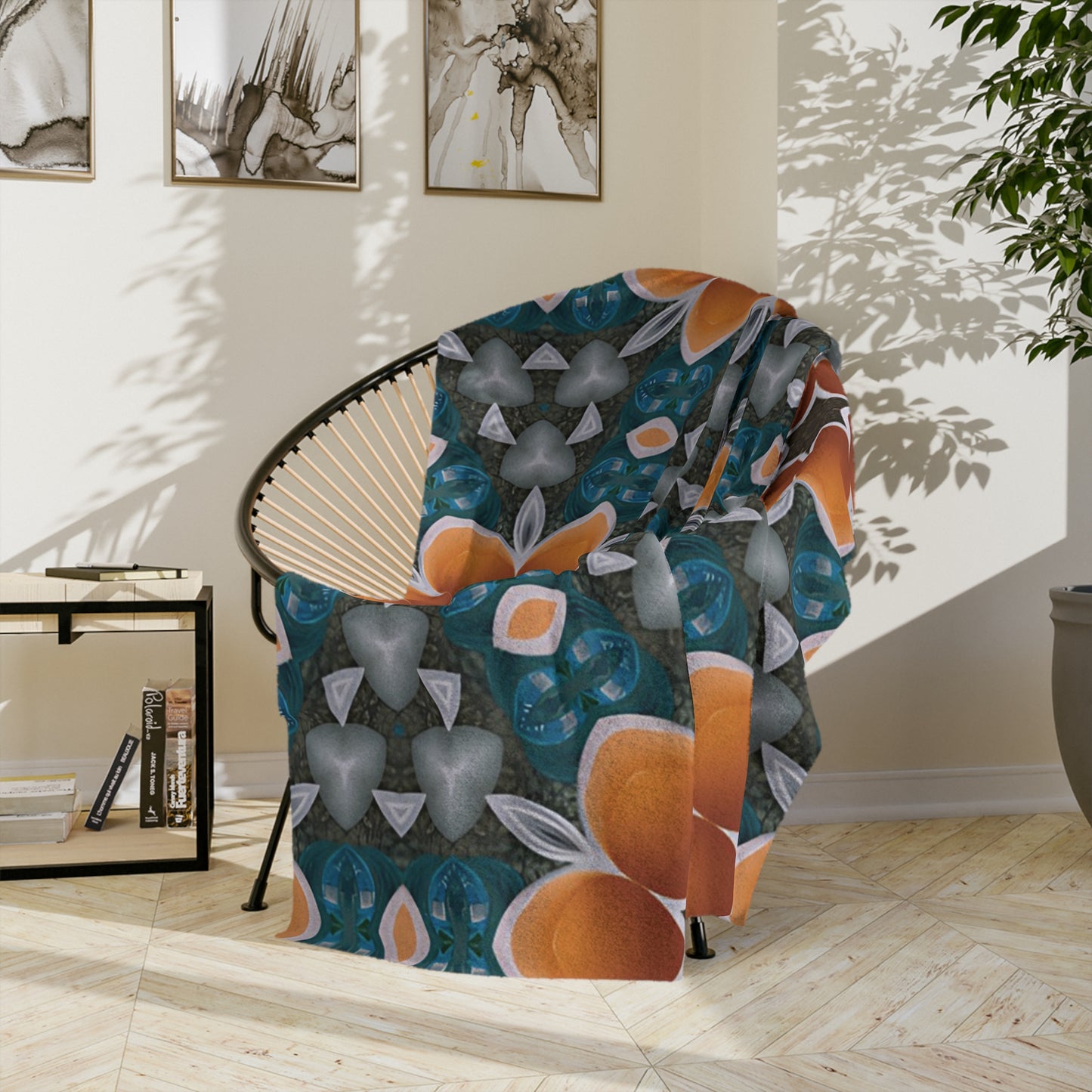 Velveteen Microfiber Blanket — Cosmic Bloom Floral Throw