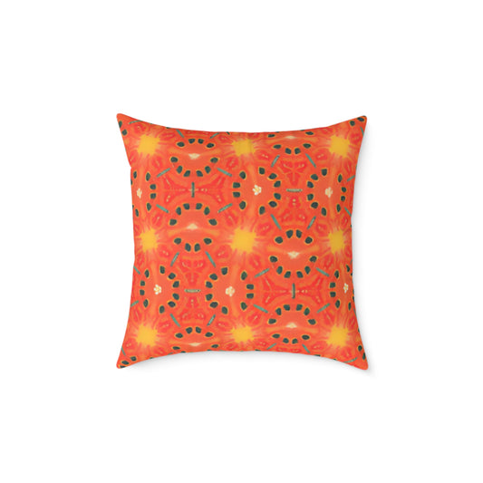 Cosmic Bloom Vibrant Geometric Pattern Cushion