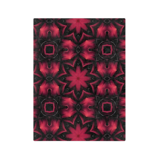 Velveteen Microfiber Blanket — Red & Black Gothic Inspired Throw