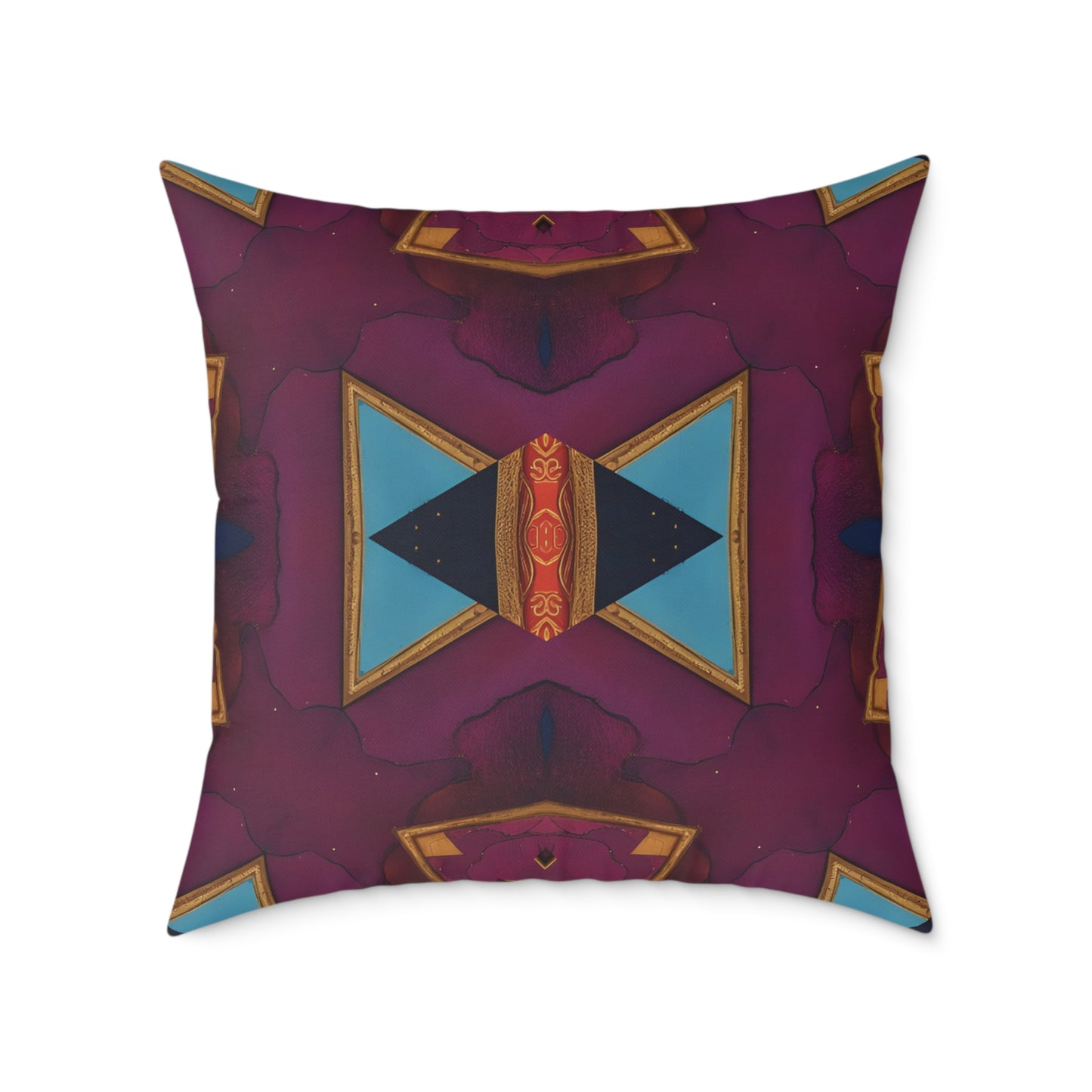 Bohemian Square Poly Canvas Cushion - Vibrant Decorative Cushion for Home Decor
