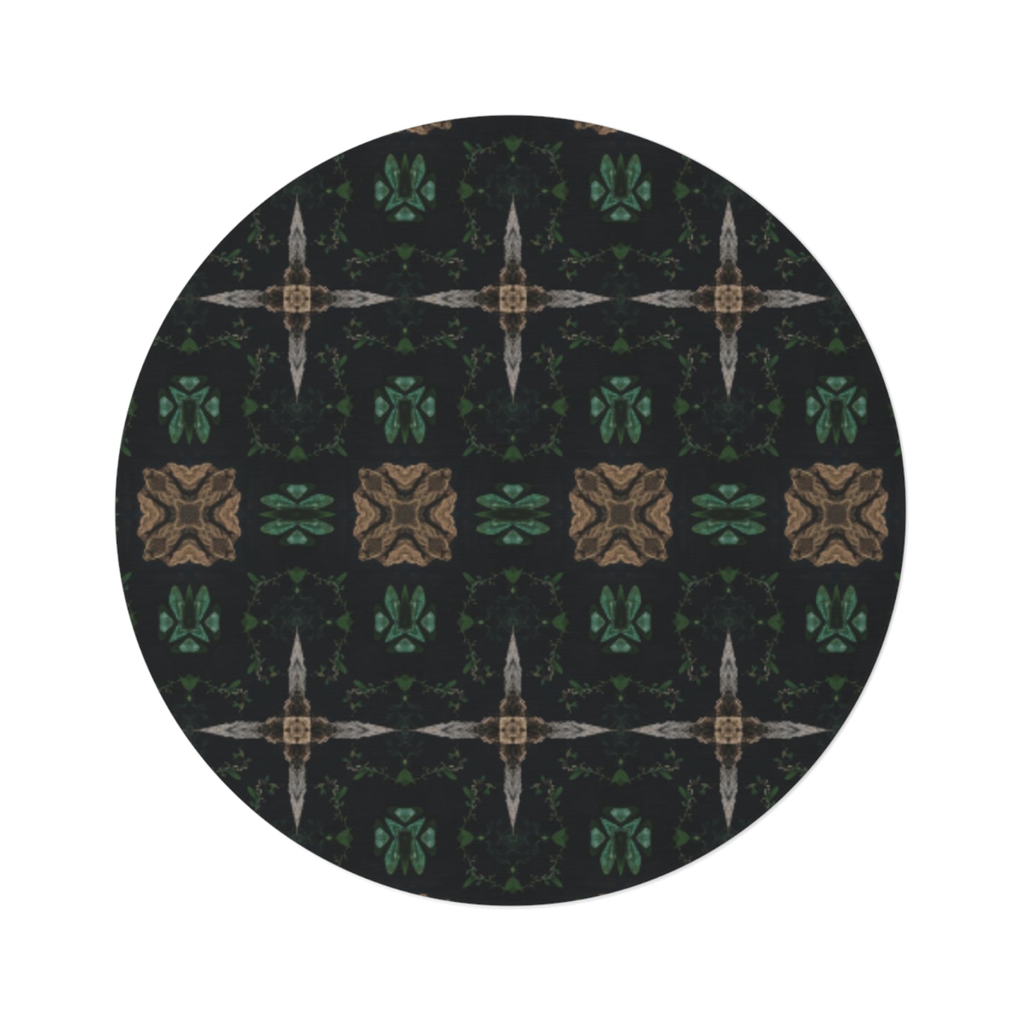 Gothic Inspired Dark Green & Brown Tribal Pattern