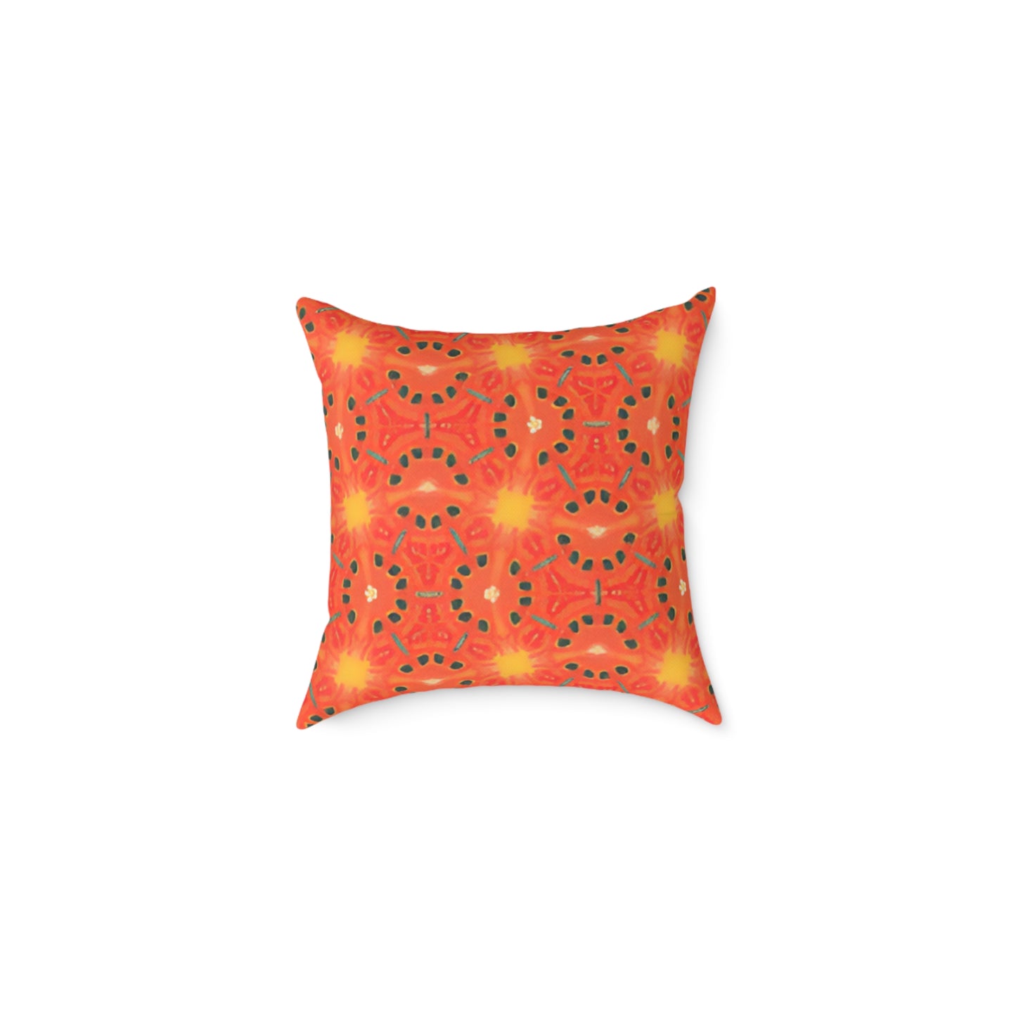 Cosmic Bloom Vibrant Geometric Pattern Cushion