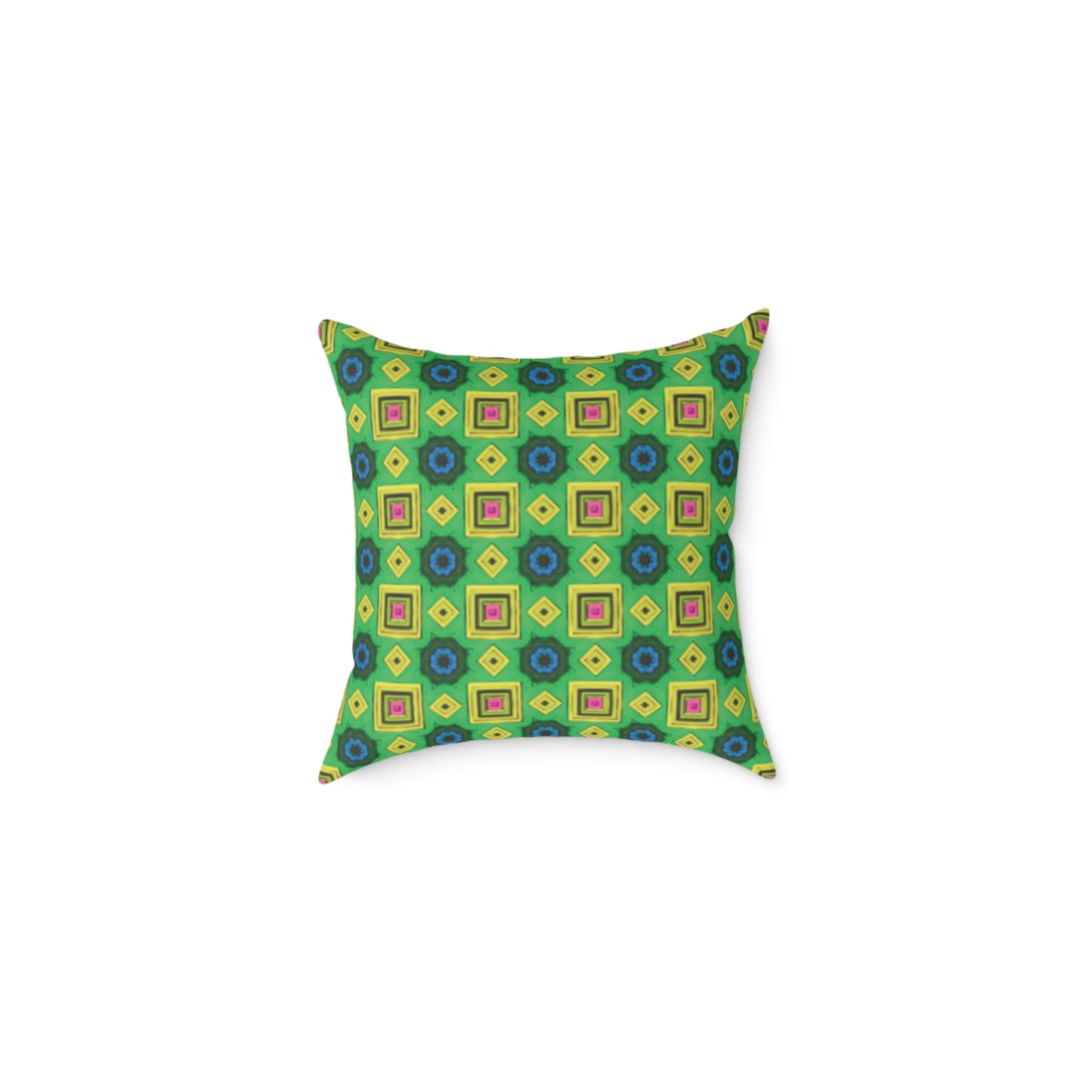 Square Psychedelic Poly Canvas Cushion