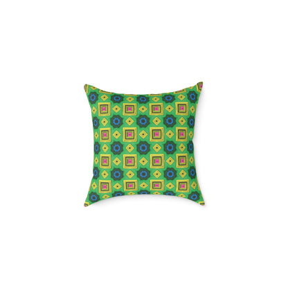 Square Psychedelic Poly Canvas Cushion