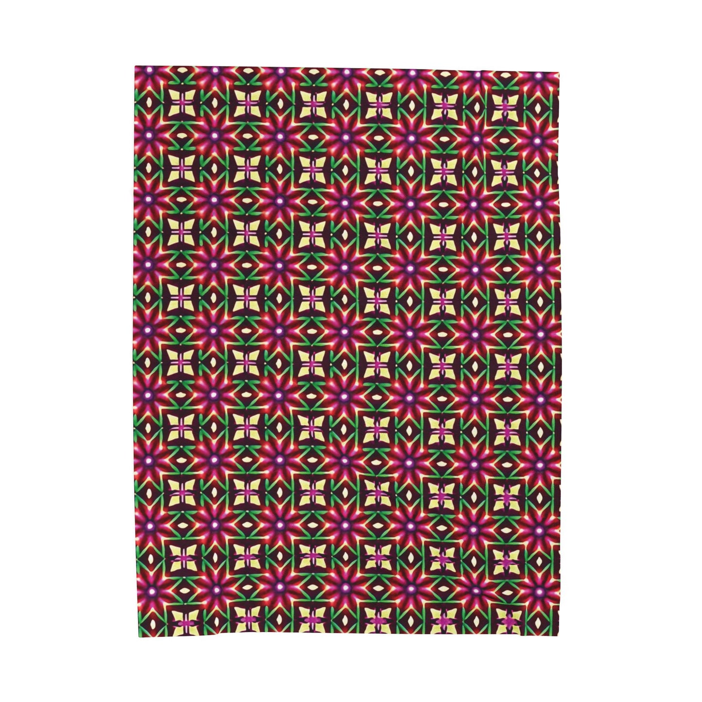 Velveteen Plush Blanket — Festive Geometric Kaleidoscope Throw