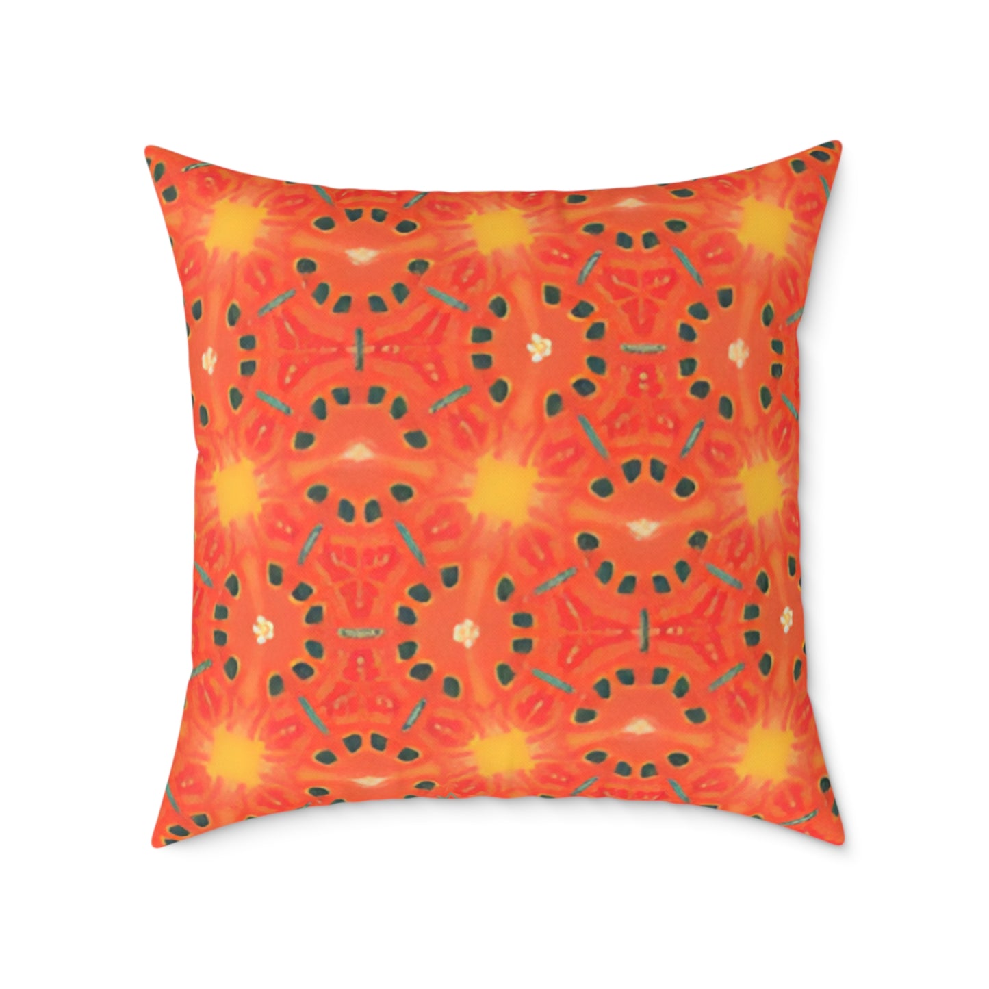 Cosmic Bloom Vibrant Geometric Pattern Cushion