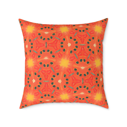 Cosmic Bloom Vibrant Geometric Pattern Cushion