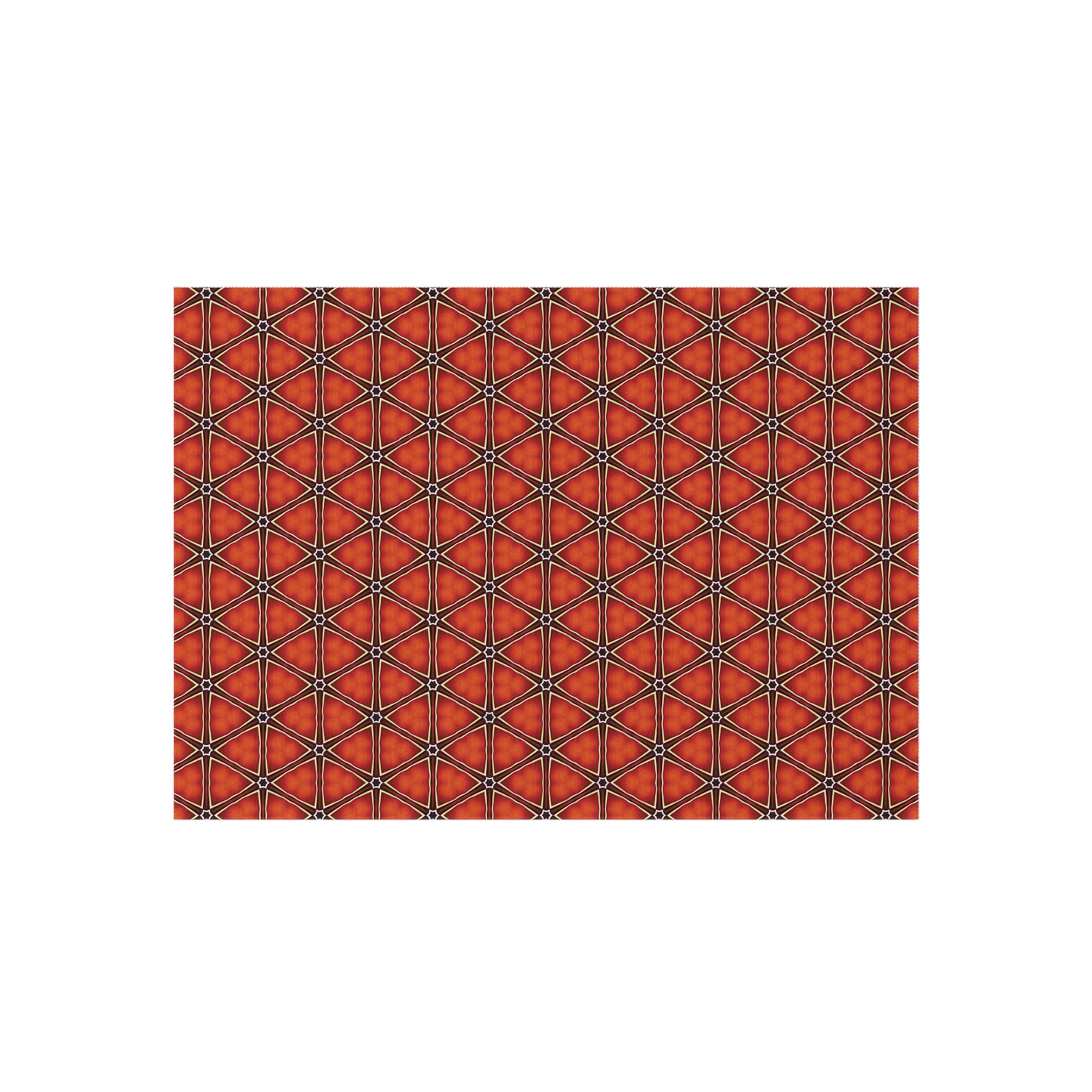 Outdoor Rug - Geometric Red Tile Pattern & Solid Gray Reversible Patio Rug